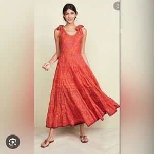 🌺🏵️Free People Kikas Floral Tie-Shoulder Maxi Dress🌺🏵️ Coquette Summer 🌺🏵️